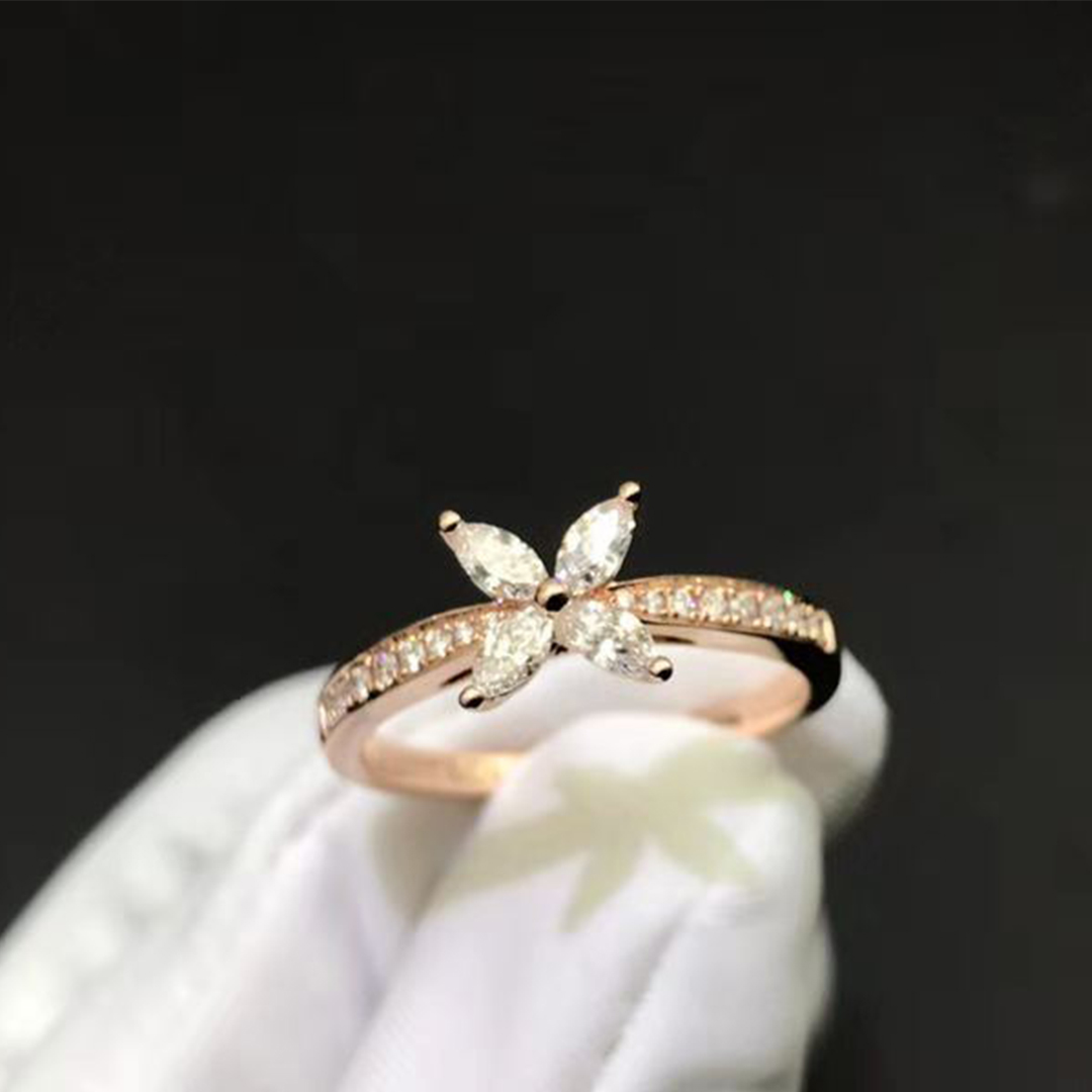 Tiffany Victoria Ring in 18k Rose Gold with Diamonds