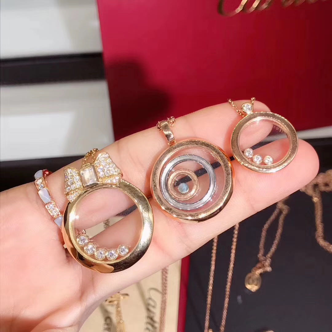 Chopard 18k Rose Gold Happy Diamonds Icons Pendant Necklace