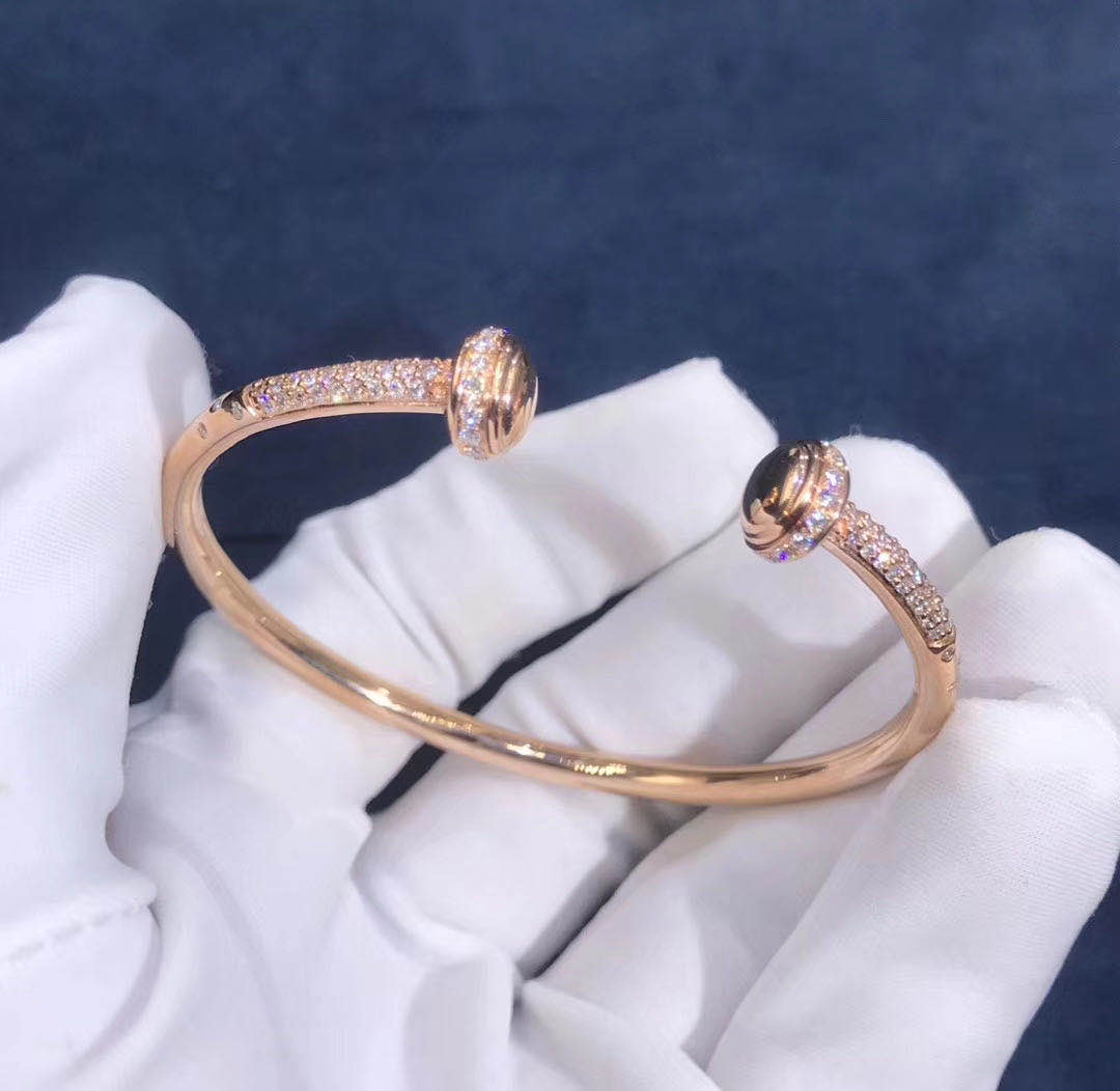 PIAGET POSSESSION OPEN BANGLE BRACELET IN 18K ROSE GOLD WITH DIAMONDS