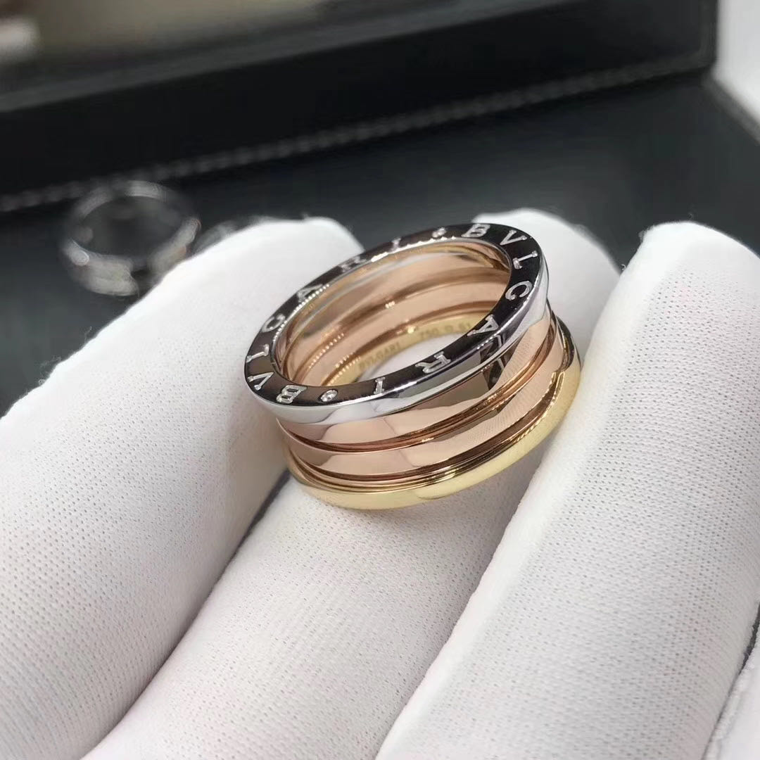 Bvlgari B.zero1 four-band ring in 18 kt rose, white and yellow gold