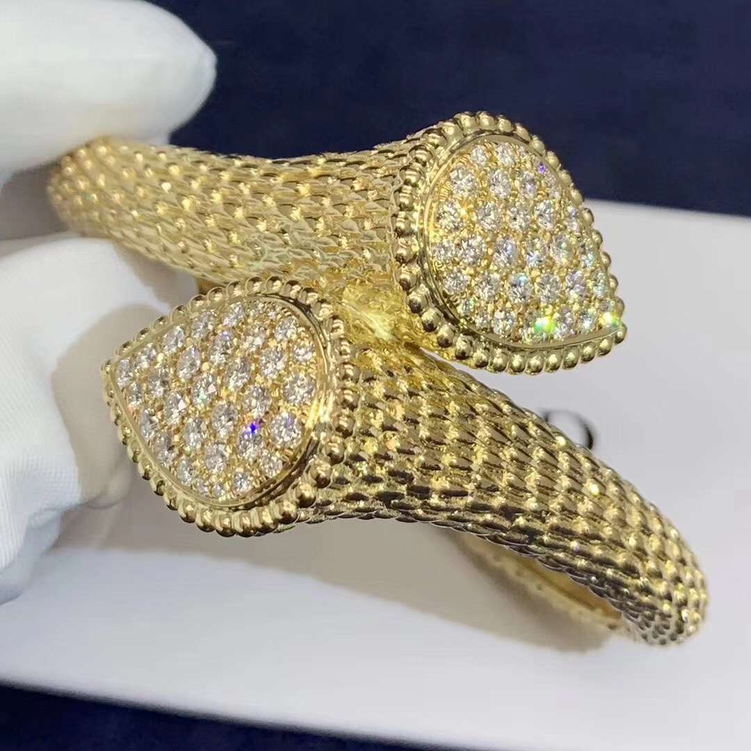 Boucheron Serpent Boheme 18K Yellow Gold Bracelet With Diamonds JBT00214M