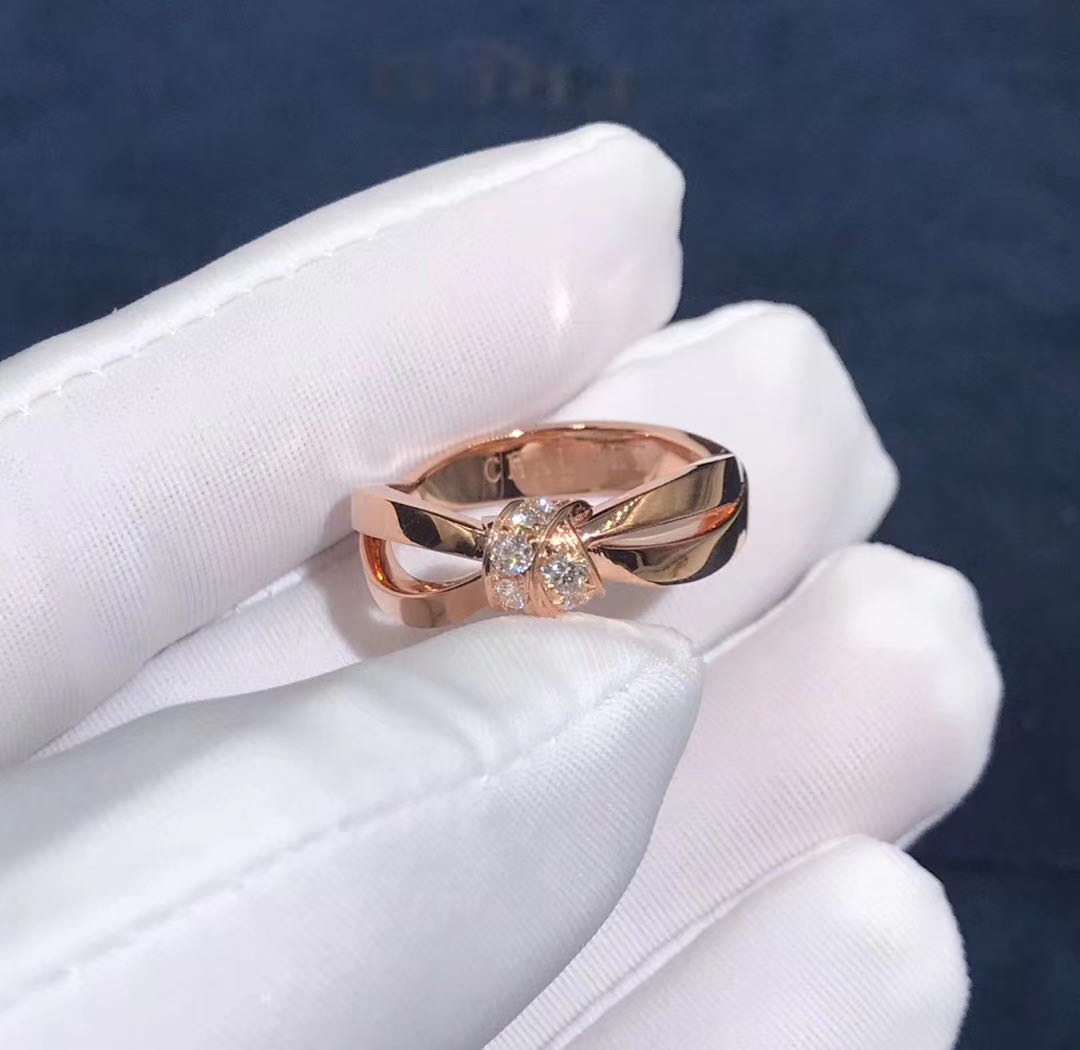 Chaumet Liens Dimond Ring 18K Rose Gold With Diamonds 083401