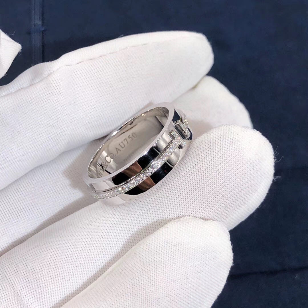 Tiffany T Ring 18k White Gold With Diamonds Wedding Ring