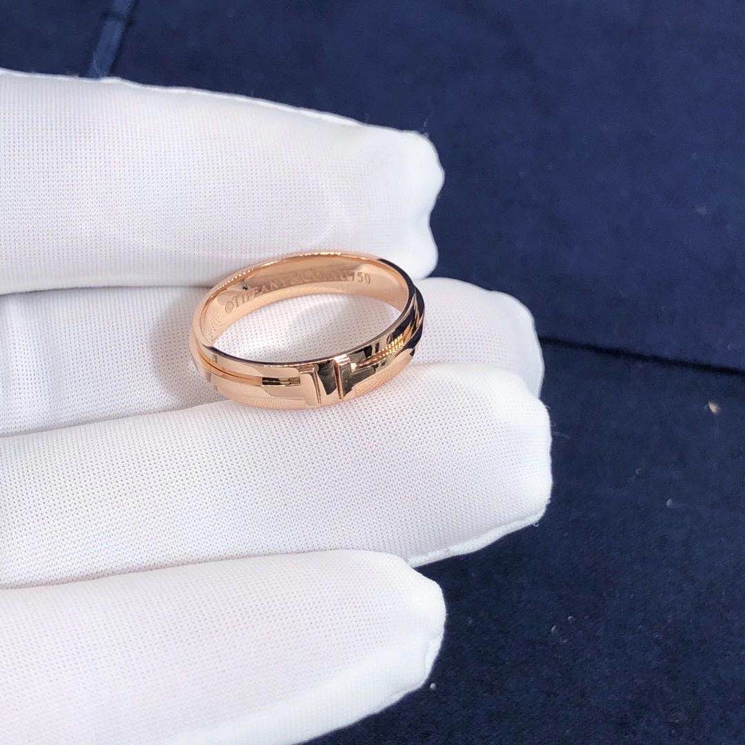 Tiffany T Ring Wedding Ring T Two 18K Rose Gold No Diamonds