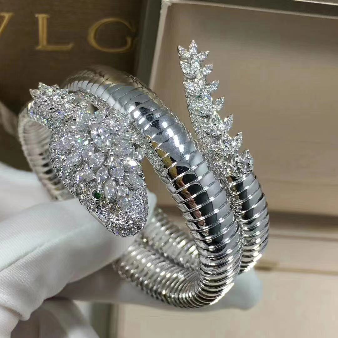 Bulgari High jewellery 18k White Gold Serpenti Diamond Bracelet
