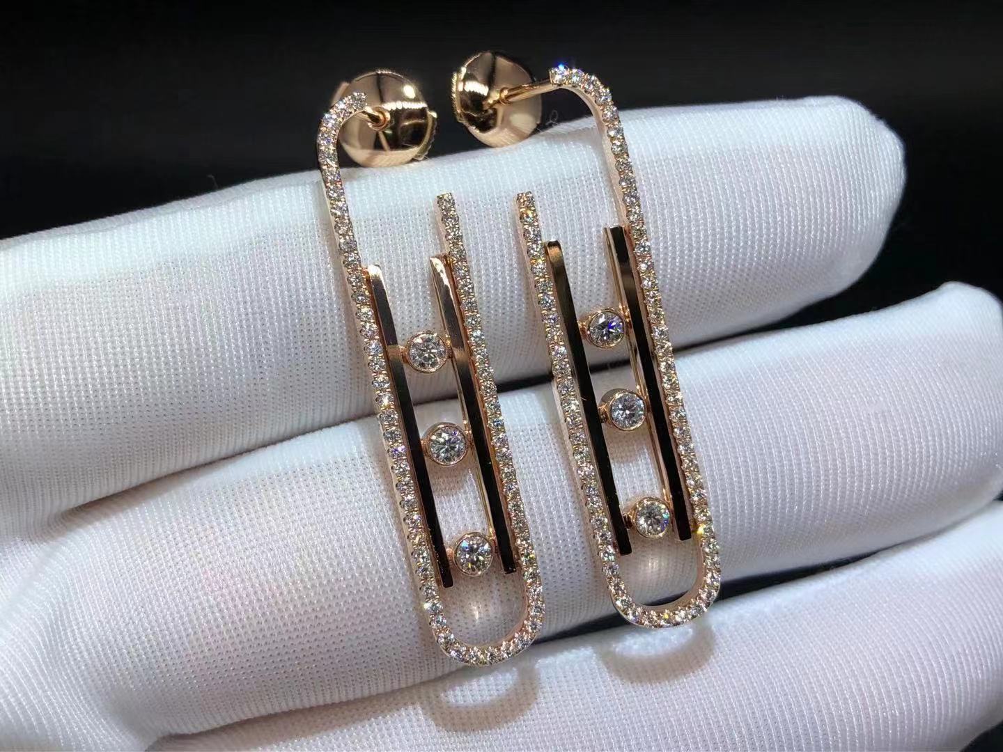 Custom Made Messika 18kt Rose Gold Boucles d’oreilles Move 10th PM Earrings