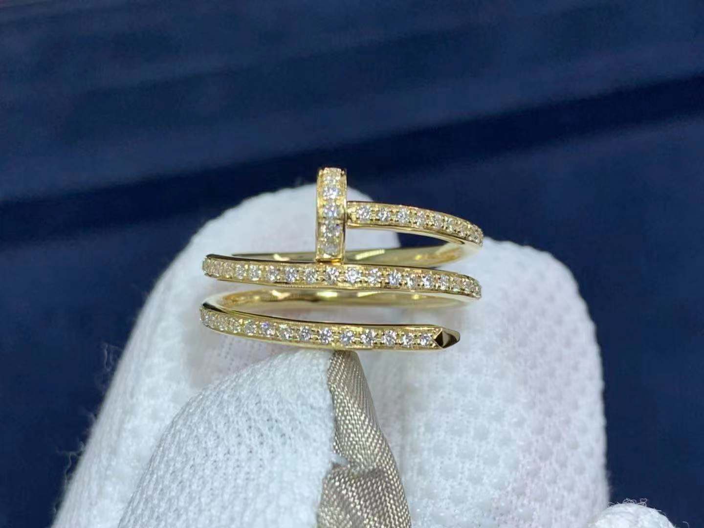 Custom Made 18K Yellow Gold Full Pave Diamond Juste Un Clou Ring B4211900
