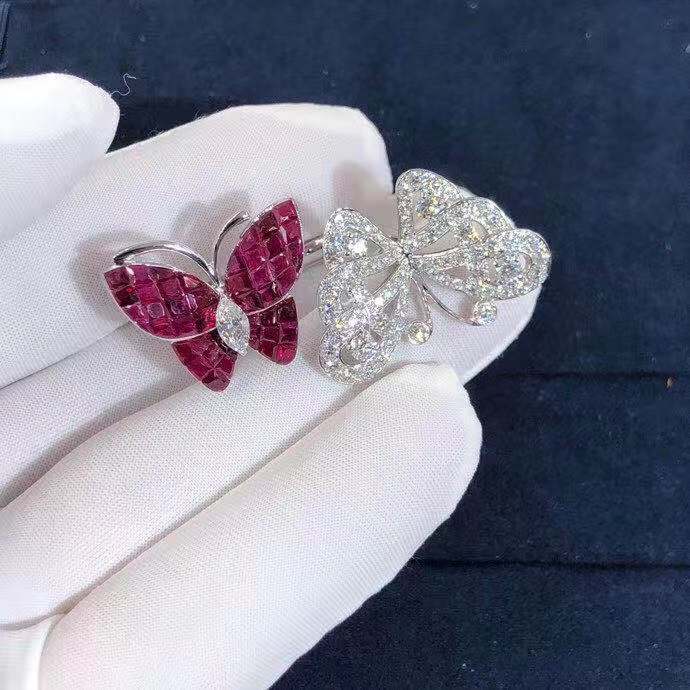 Van Cleef & Arpels Between the Finger Ring Flying Butterfly Ring With Mystery Set Rubies VCARF27100