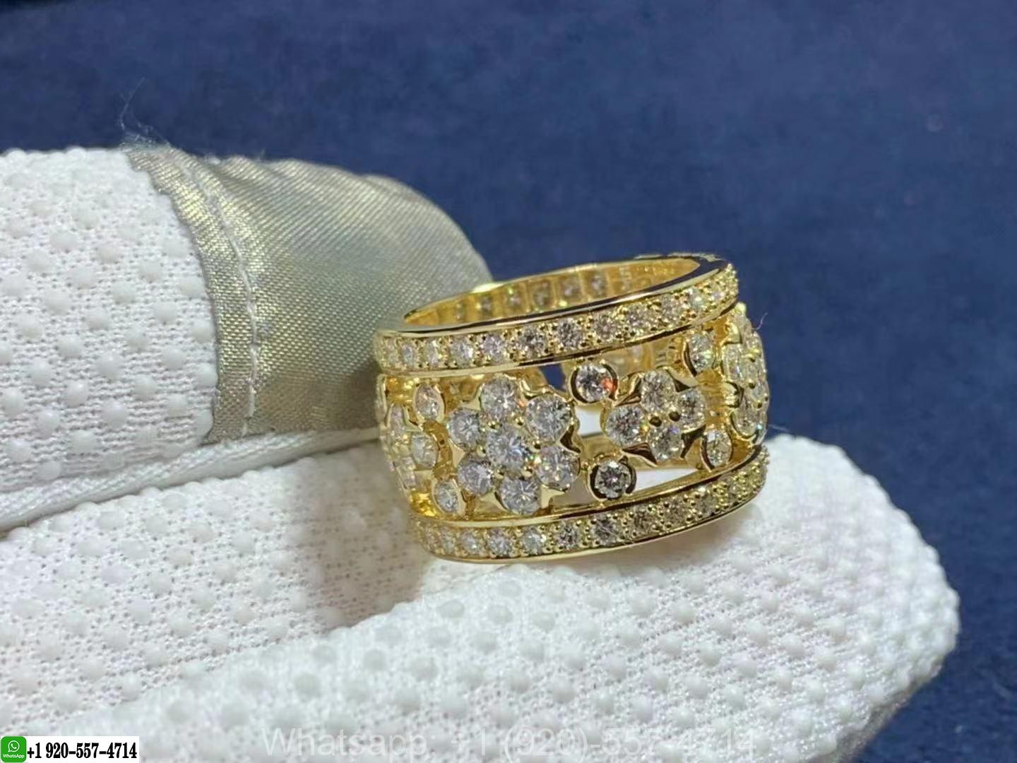 Van Cleef & Arpels 18k Yellow Gold Diamonds Snowflake Ring VCARO3RV00