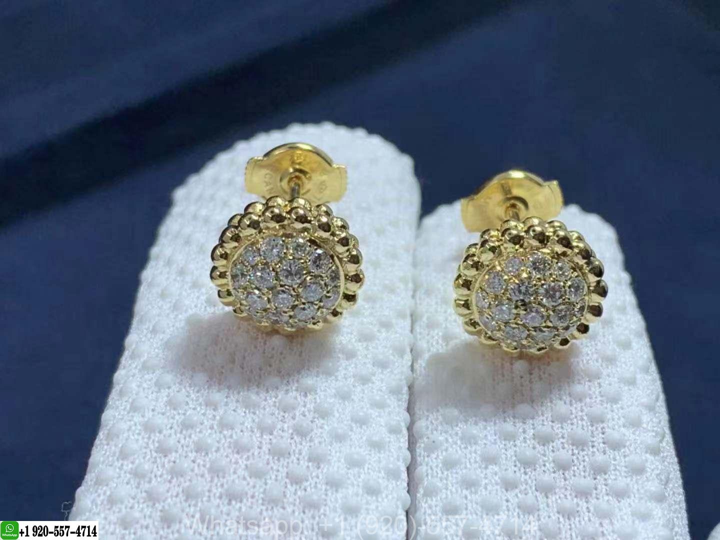 Van Cleef & Arpels 18K Yellow Gold Perlée Diamonds Earrings VCARO9PG00