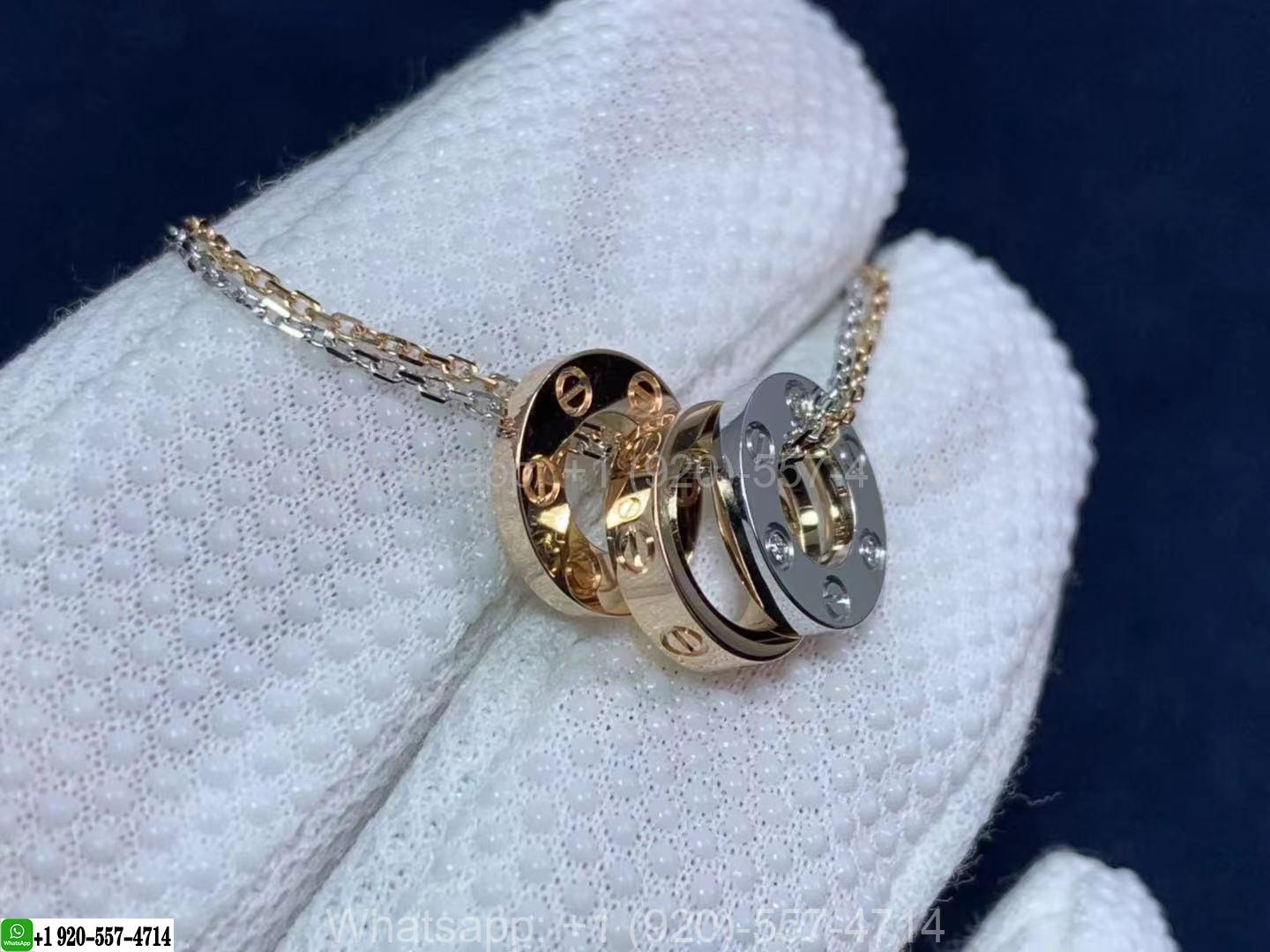 Cartier Love Necklace With 6 Diamonds Rose Gold/White Gold