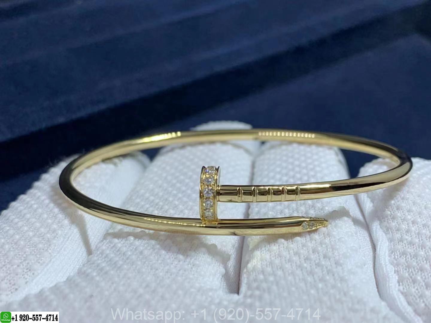 Cartier 18K Yellow Gold Diamond SM Nail Juste Un Clou Bracelet B6066117