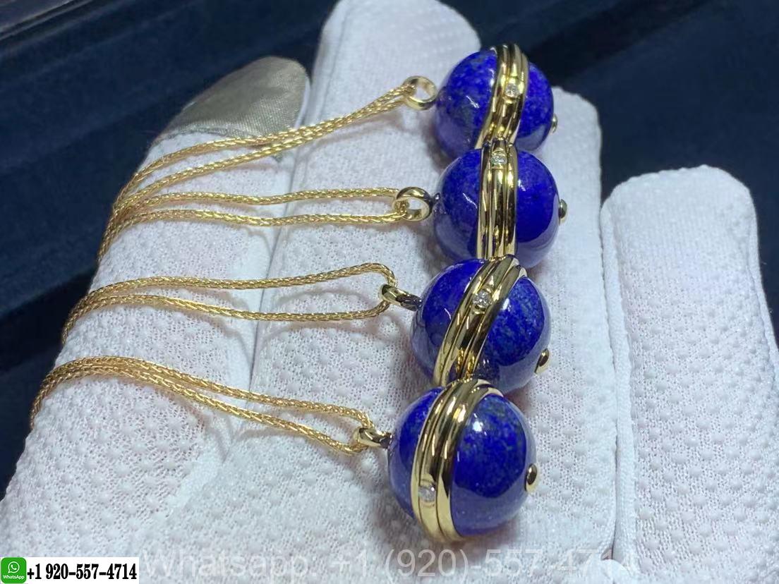 Piaget 18k Yellow Gold with Diamond Lapis Lazuli Possession Pendant Necklace