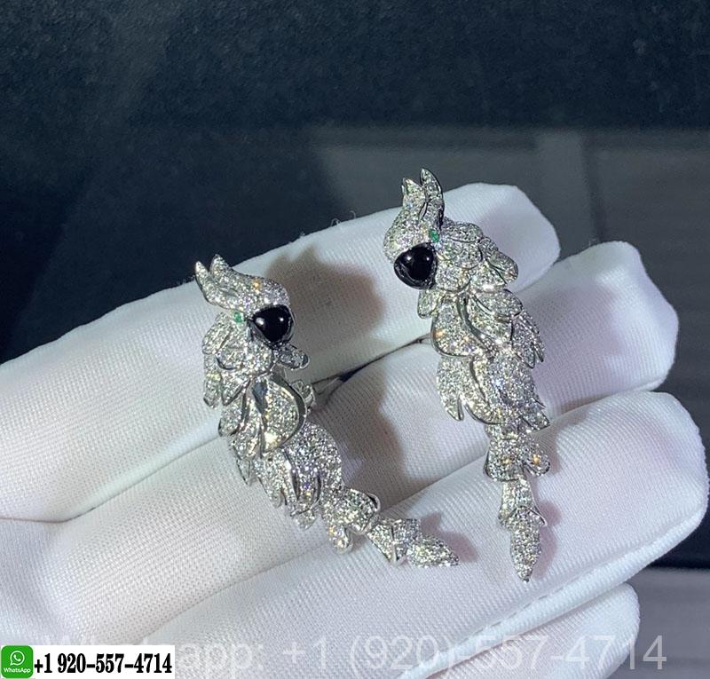 Cartier Les Oiseaux Liberes 18K White Gold Diamonds Earrings N8503300