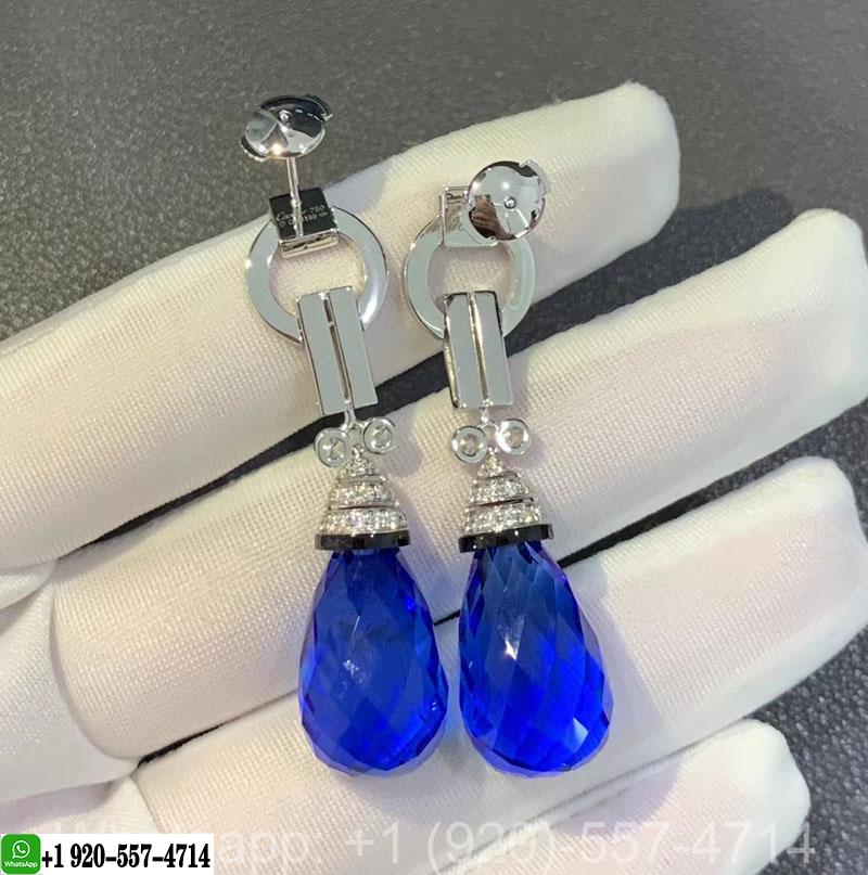 Panthere de Cartier High Jewelry Platinum Sapphires and Diamonds Earrings HP801024
