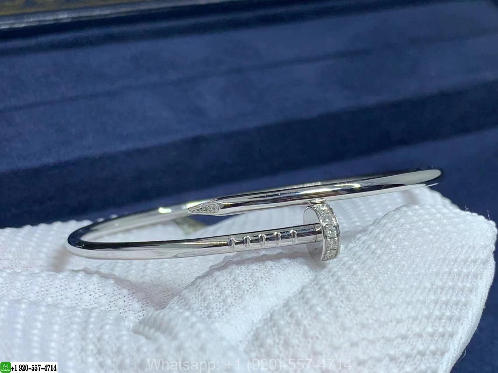 Custom Made Cartier 18K White Gold Diamond SM Nail Juste Un Clou Bracelet