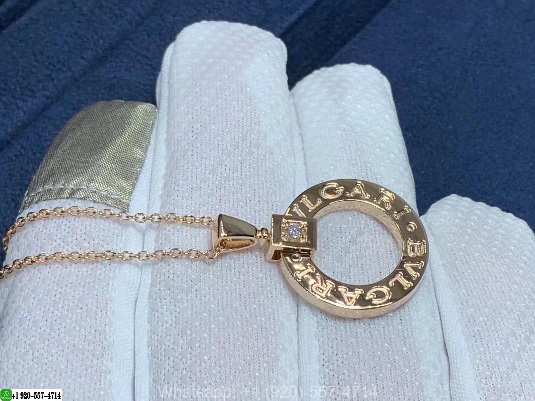 Bvlgari Bvlgari Necklace With 18K Rose Gold Pendant Set With a Diamond 344492
