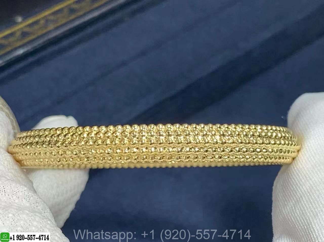 VCA 18k Yellow Gold Perlée Pearls of Gold 5 Rows Medium Model Bracelet VCARP0X200