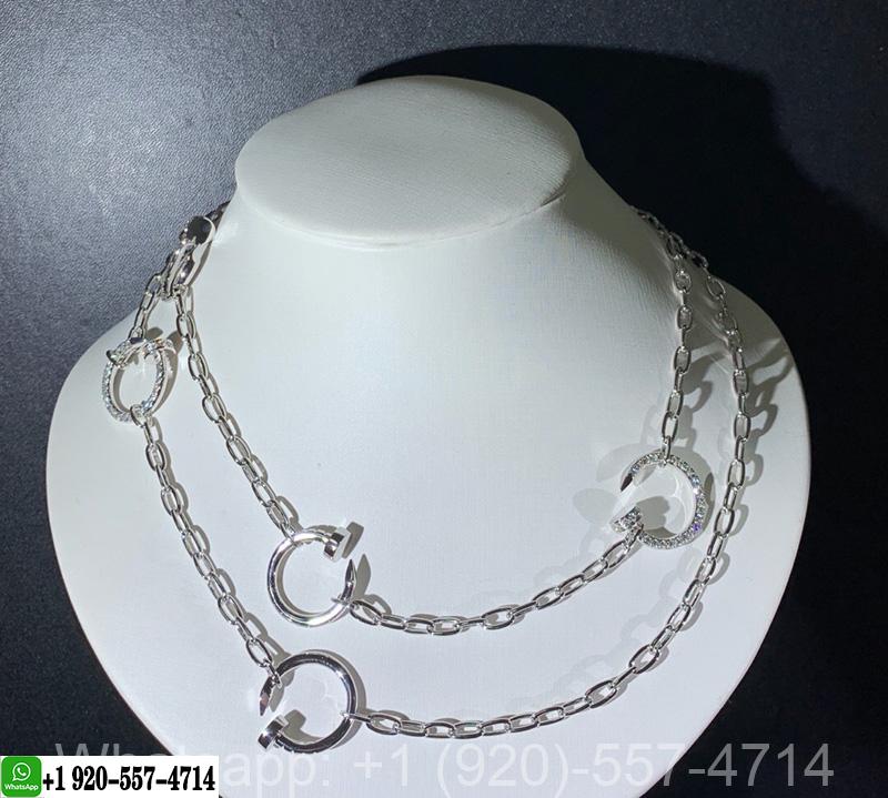 Cartier Juste Un Clou 18K White Gold Diamond Necklace N7413400