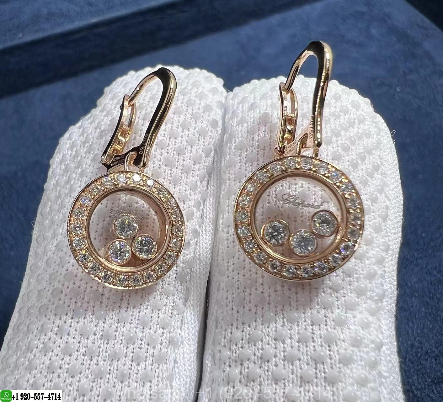 Chopard Happy Ethical 18K Rose Gold Diamond Icons Earrings