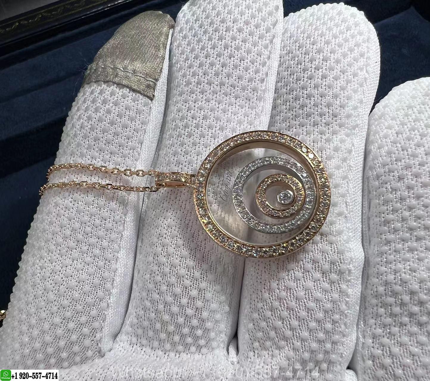 Chopard Happy Spirit 18K White Gold, 18K Rose Gold & Diamond Pendant Necklace