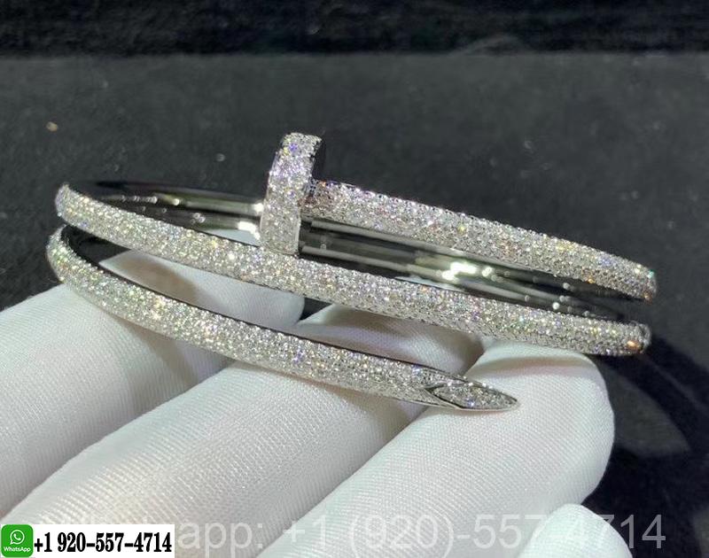 Cartier Juste Un Clou Double Row 18K White Gold Pave Diamond Bracelet N6708717