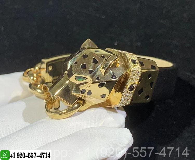 Cartier Panthère De Cartier Bracelet, 18K Yellow Gold Diamond Onyx and Enamel H6001017