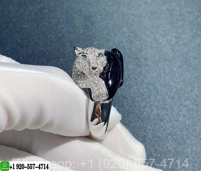 Cartier Panthère de Cartier 18K White Gold Diamond Emerald and Onyx Ring H4380800