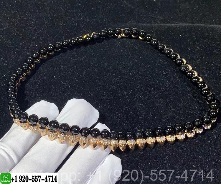 Cartier 18k Rose Gold & Diamonds Onyx Clash de Cartier Necklace – N7424459