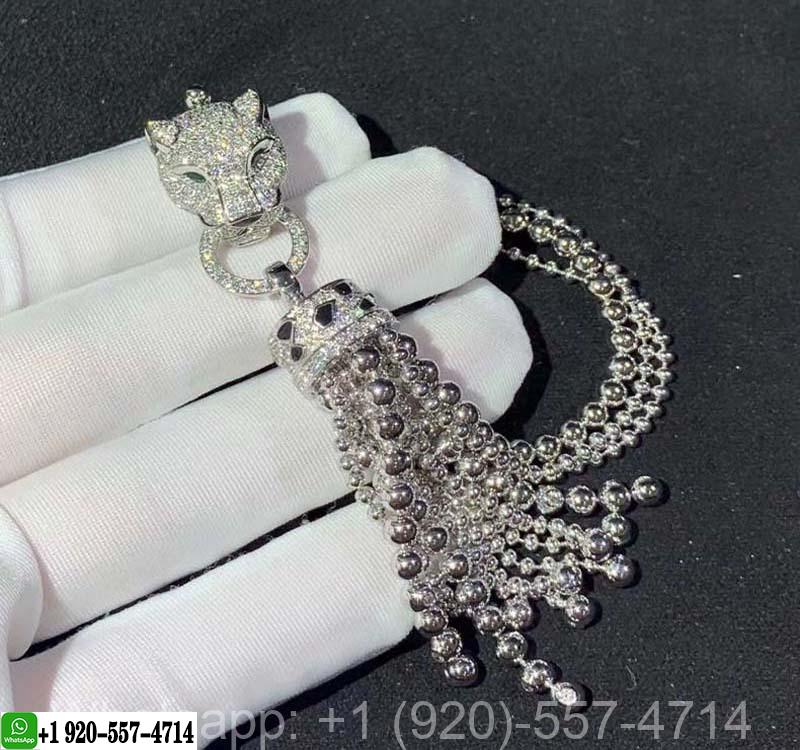 Cartier Panthère de Cartier 18K White Gold Diamond Tassels Bracelet N6710017