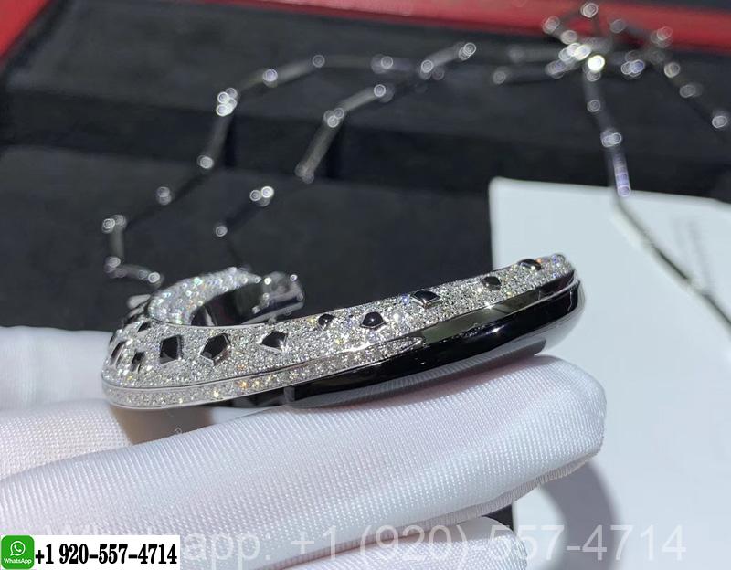Panthère de Cartier 18K White Gold Diamonds Black Ceramic Necklace HP700855