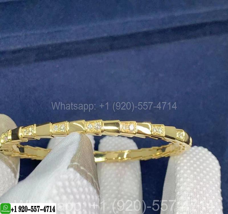 Bvlgari Serpenti 18k Yellow Gold Bracelet Set with Demi Pavé Diamonds