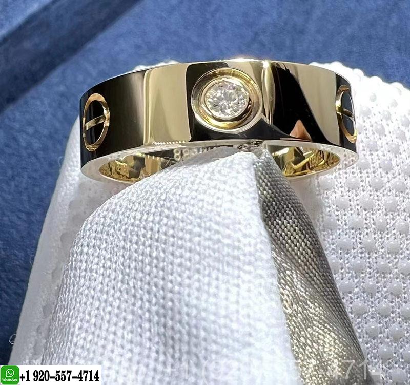 Cartier 18k Yellow Gold 5.5MM Band 3 Diamond LOVE Ring B4032400