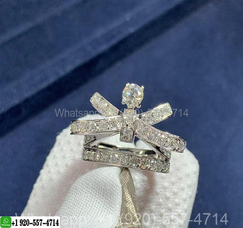 Chanel Ruban Ring 18k White Gold and Diamonds