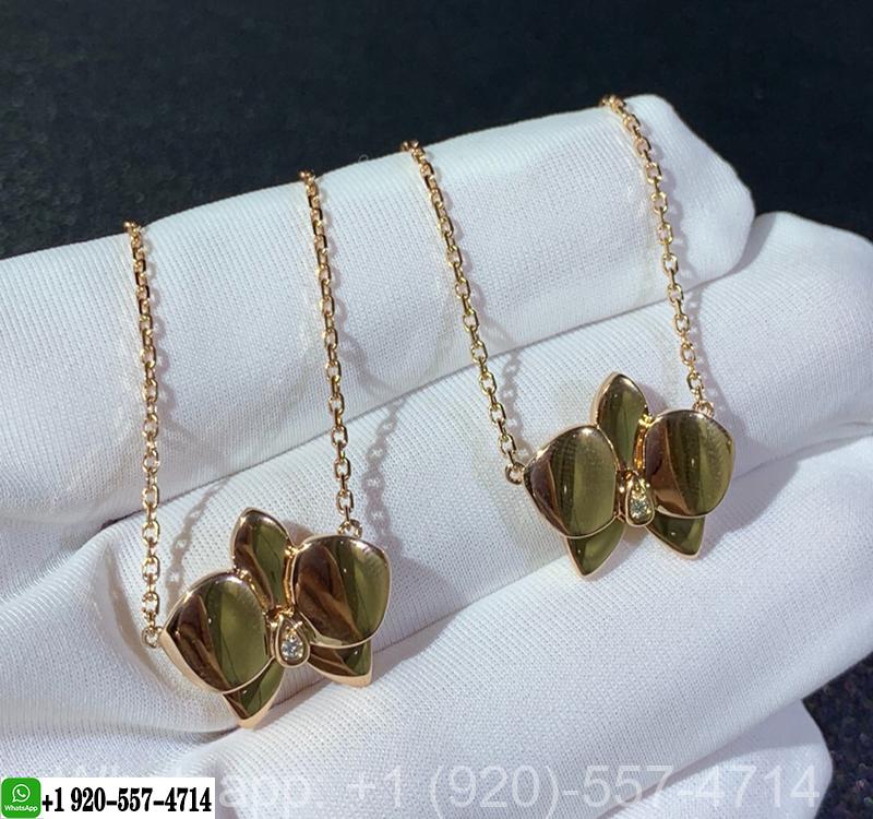 Cartier 18k Rose Gold Caresse D’Orchidees Diamond Necklace B7015500