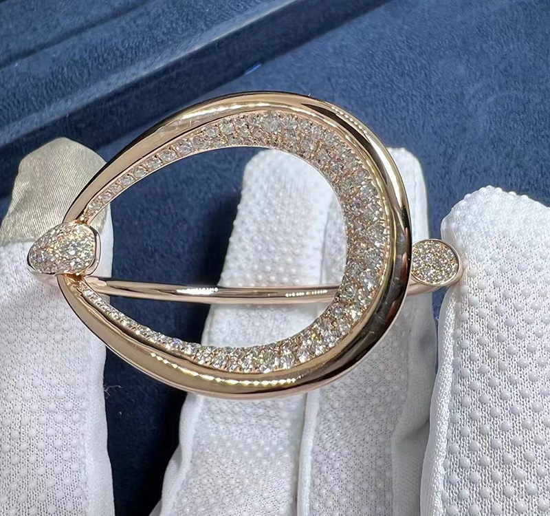 Pomellato 18K Rose Gold Fantina Diamond Cuff Bangle Bracelet